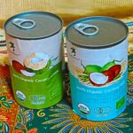 青色がココナッツミルク，緑色がココナッツクリーム
