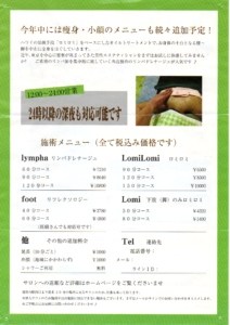 チラシ初版の裏面